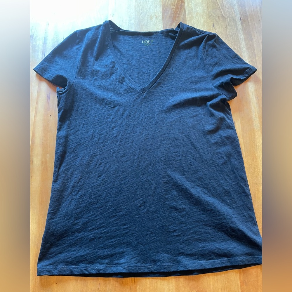 LOFT Black V Neck Tshirt